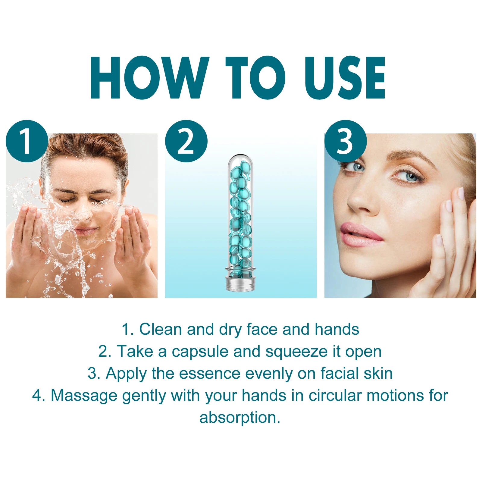 30PCS Facial Serum Capsules Deep Moisturizing Enhance Smoothness Rejuvenating Skin Boosts Elasticity Improve Skin Texture Firming Face Serum