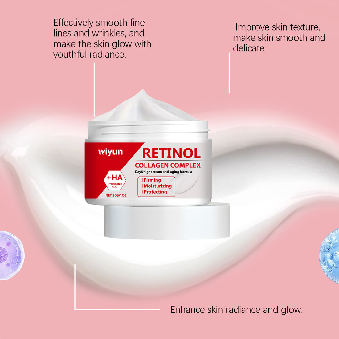 Retinol Face Moisturizing Cream Anti-Wrinkle Anti-Aging Firming Lifting Hydrating Shrink Pores Fade Fine Lines Skin Care Product