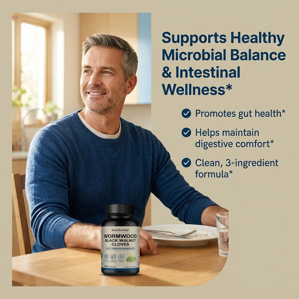 Wormwood Black Walnut Clove Cleanse Extract - 3-in-1 Complex, Herbal Supplement for Gut Cleanse Detox and Digestive Well-Being