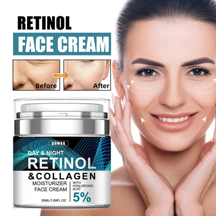 Retinol Anti Aging Face Cream Collagen Wrinkle Remover Hyaluronic Acid Moisturizing Creams Skincare Fade Fine Line Products 50ML