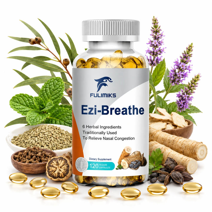 FULIMIKS Respiratory & Nasal Health Capsules, 6 Herbal, Relieves Stuffy Nose, Congestion, Rhinitis & Supports Breathing Comfort