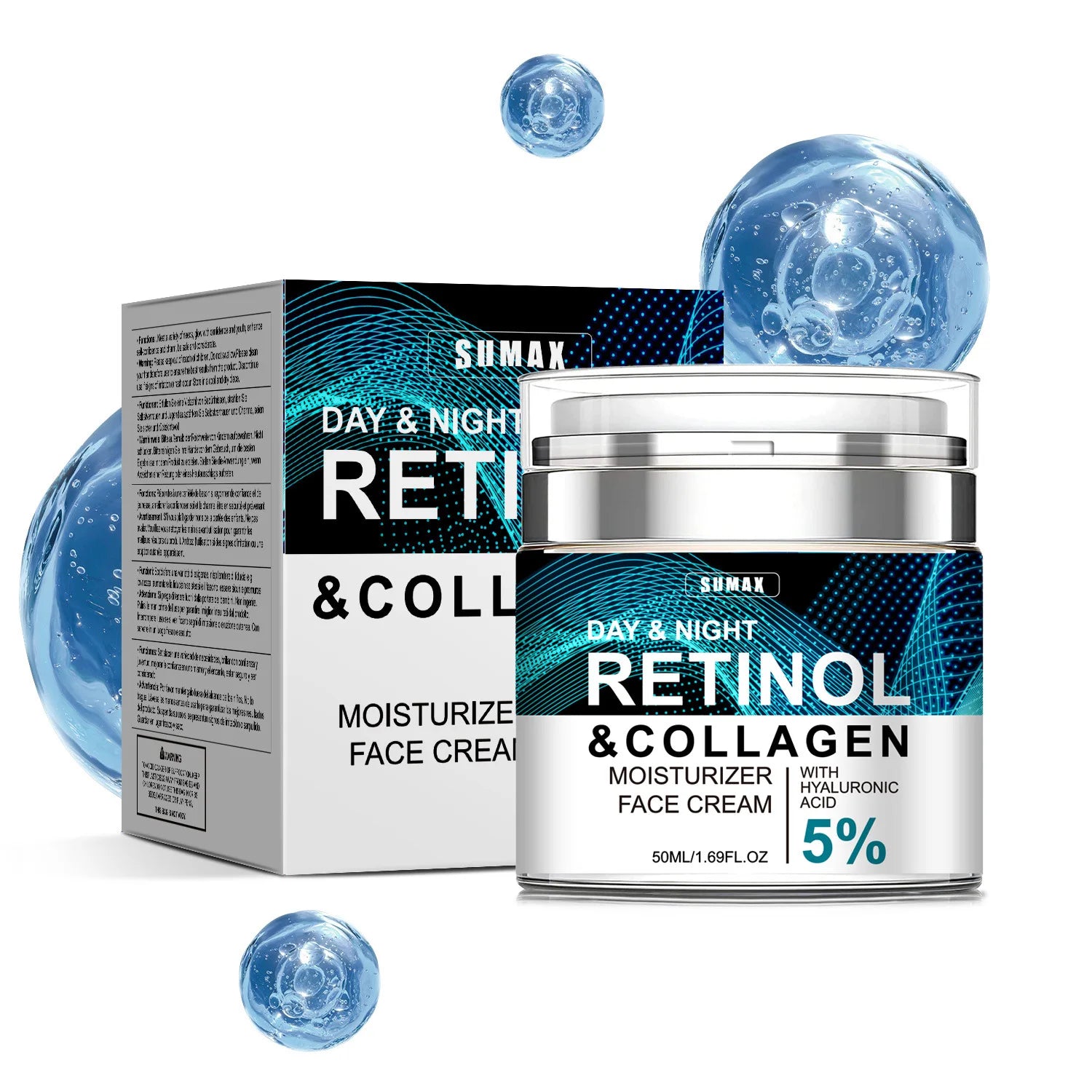Retinol Anti Aging Face Cream Collagen Wrinkle Remover Hyaluronic Acid Moisturizing Creams Skincare Fade Fine Line Products 50ML