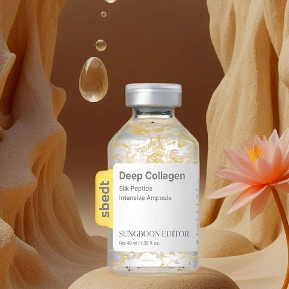 Korean Deep Collagen Skin Care Set - Silk Peptide Ampoule,Power Boosting Cream In Serum Retinol Capsule Brightening Moisturizing