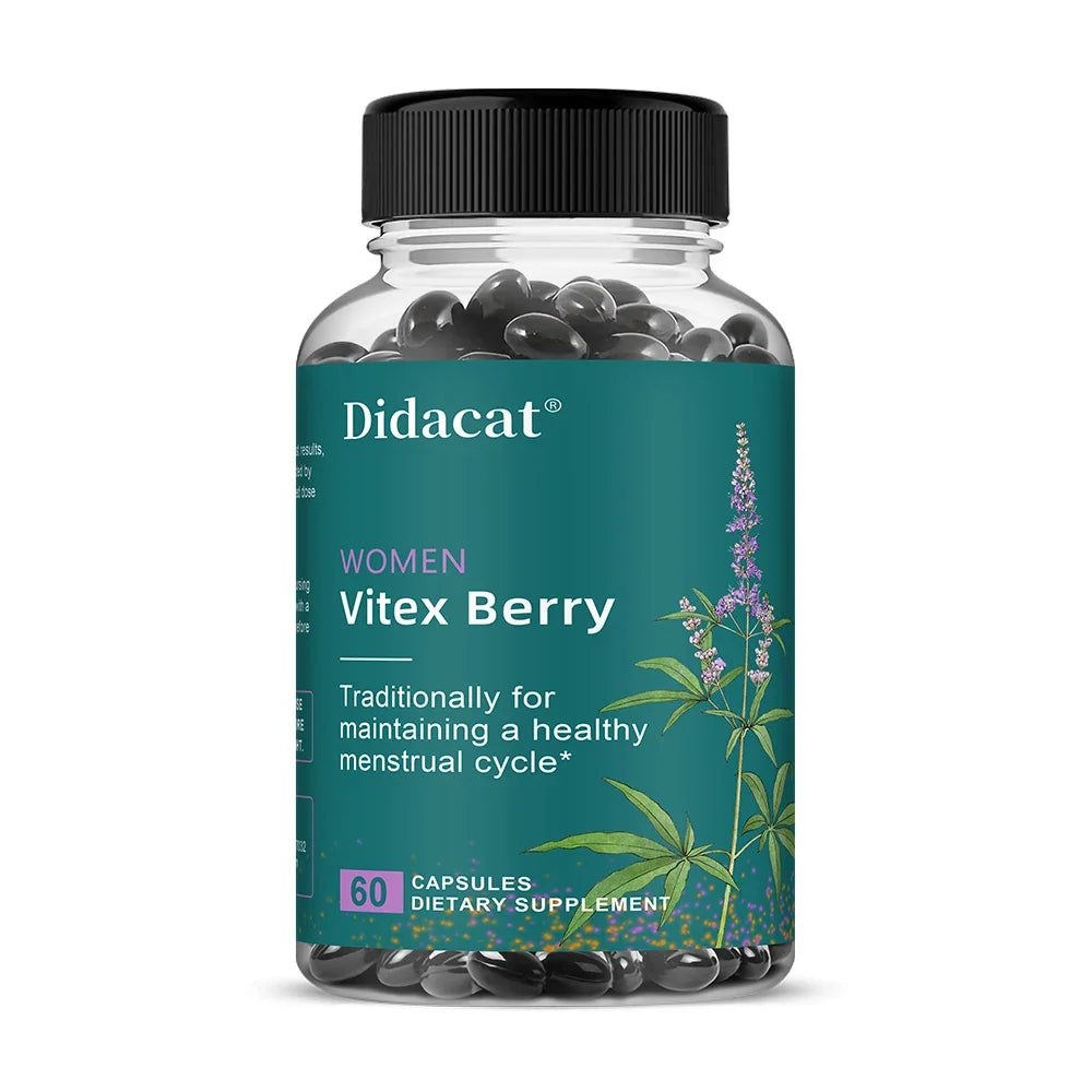 Vitex Berry Extract Capsules, Herbal Nutritional Supplement for Women Menopause, Supports Sleep, Gentle Physical & Emotional