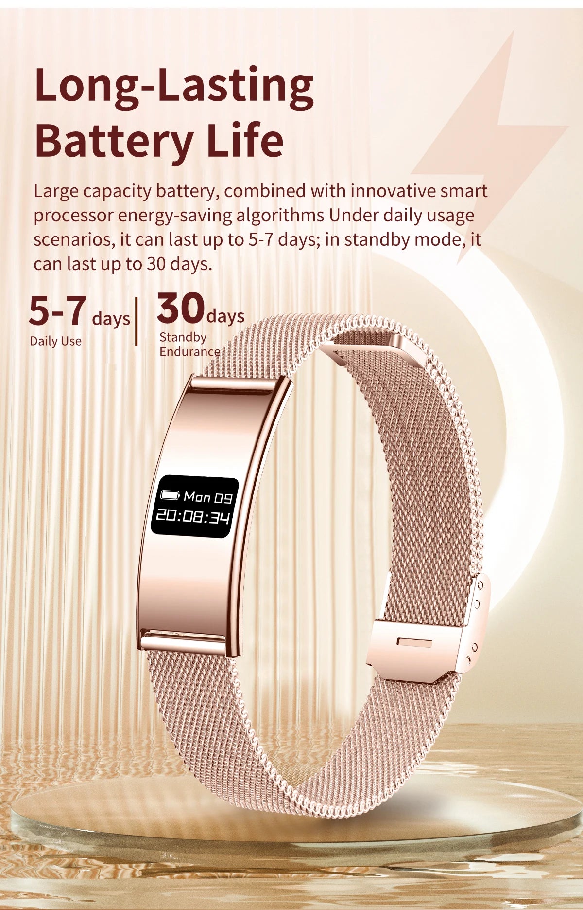 LIGE New 2.8mm Ultra-thin Smart Wristbands Heart Rate Health Monitoring Smart Bracelet Waterproof Sports Electronic Smart Watch