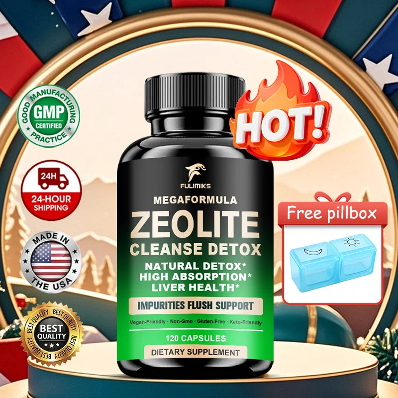 Natural Zeolite Cleanse Detox Capsules, for Energy & Clarity, Removes Toxins, Reduces Brain Fog & Supports Overall Wellness
