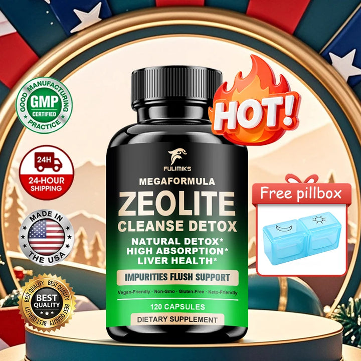 Natural Zeolite Cleanse Detox Capsules, for Energy & Clarity, Removes Toxins, Reduces Brain Fog & Supports Overall Wellness