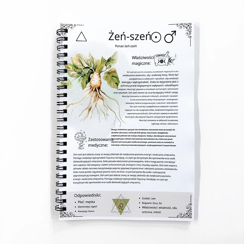 The Lost Book of Herbal Remedies Spiral Notebook Polish Edition Cover Journal for Herbalists & Natural Wellness Notes