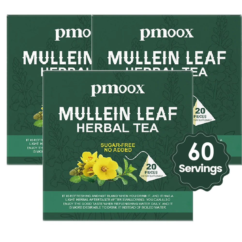 BetterLungs Mullein Tea Bags for Lung Detox - Respiratory Support with Thyme, Elderberry, Ginseng, Ginger, Caffeine Free, 15 Bag