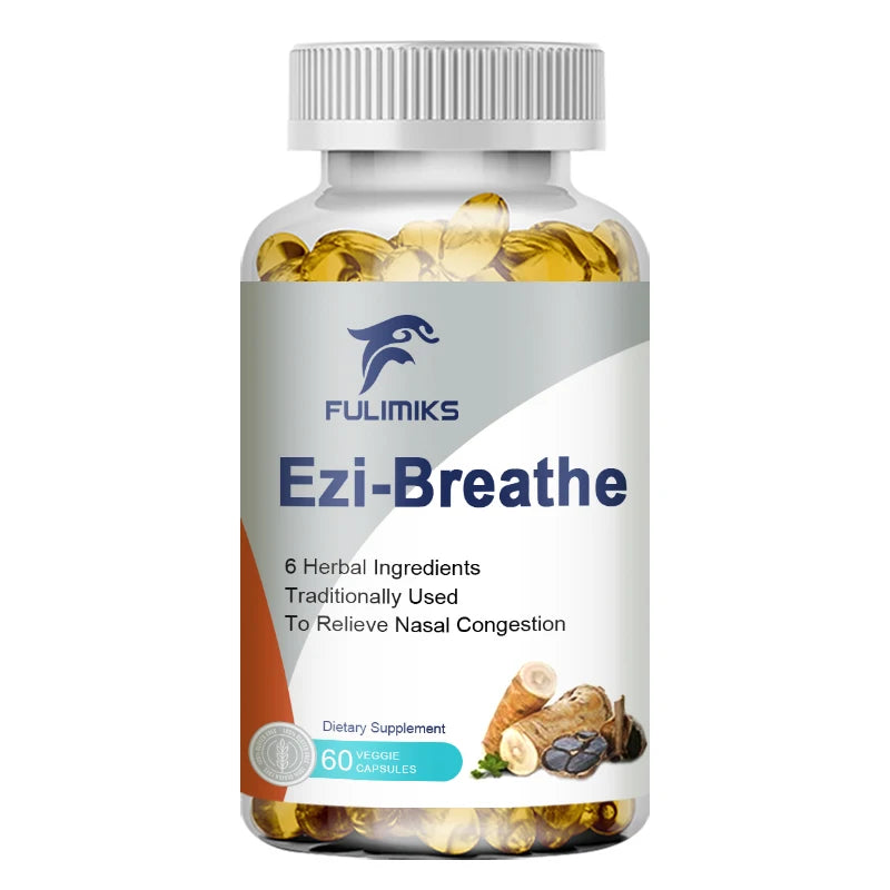FULIMIKS Respiratory & Nasal Health Capsules, 6 Herbal, Relieves Stuffy Nose, Congestion, Rhinitis & Supports Breathing Comfort