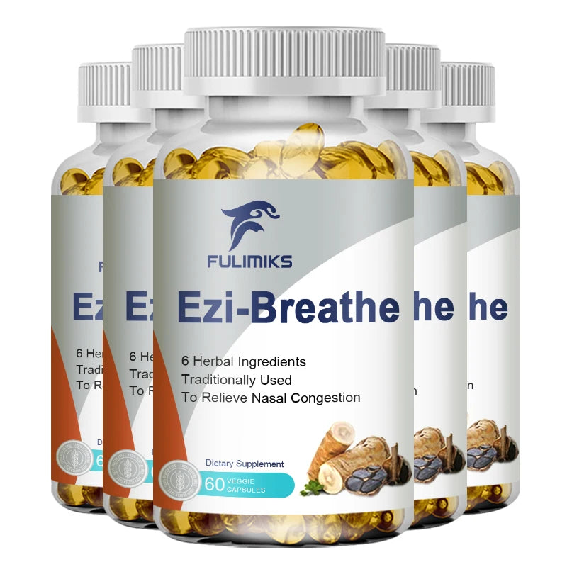 FULIMIKS Respiratory & Nasal Health Capsules, 6 Herbal, Relieves Stuffy Nose, Congestion, Rhinitis & Supports Breathing Comfort
