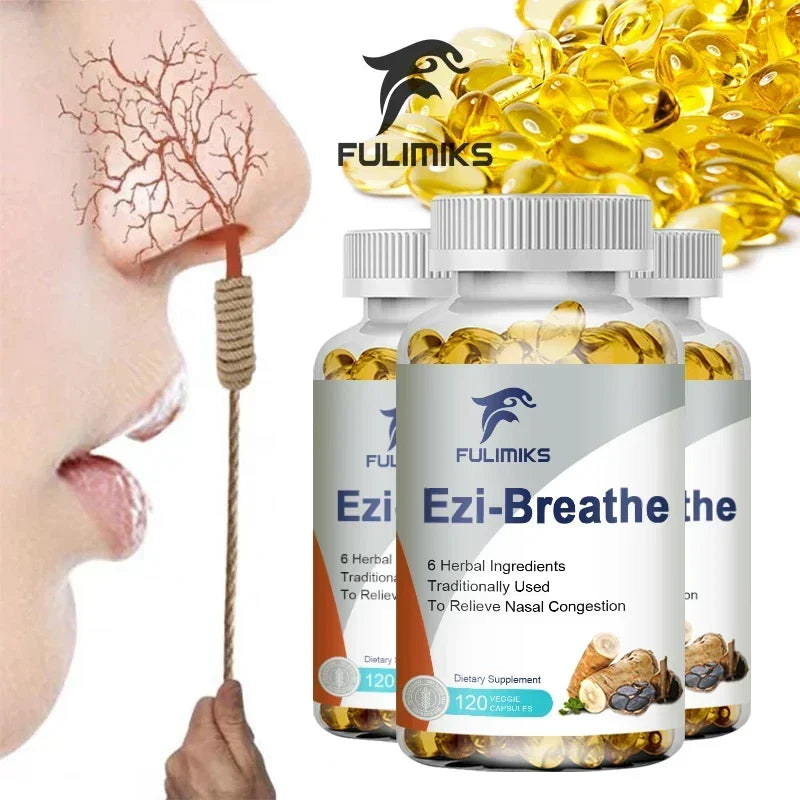 FULIMIKS Respiratory & Nasal Health Capsules, 6 Herbal, Relieves Stuffy Nose, Congestion, Rhinitis & Supports Breathing Comfort