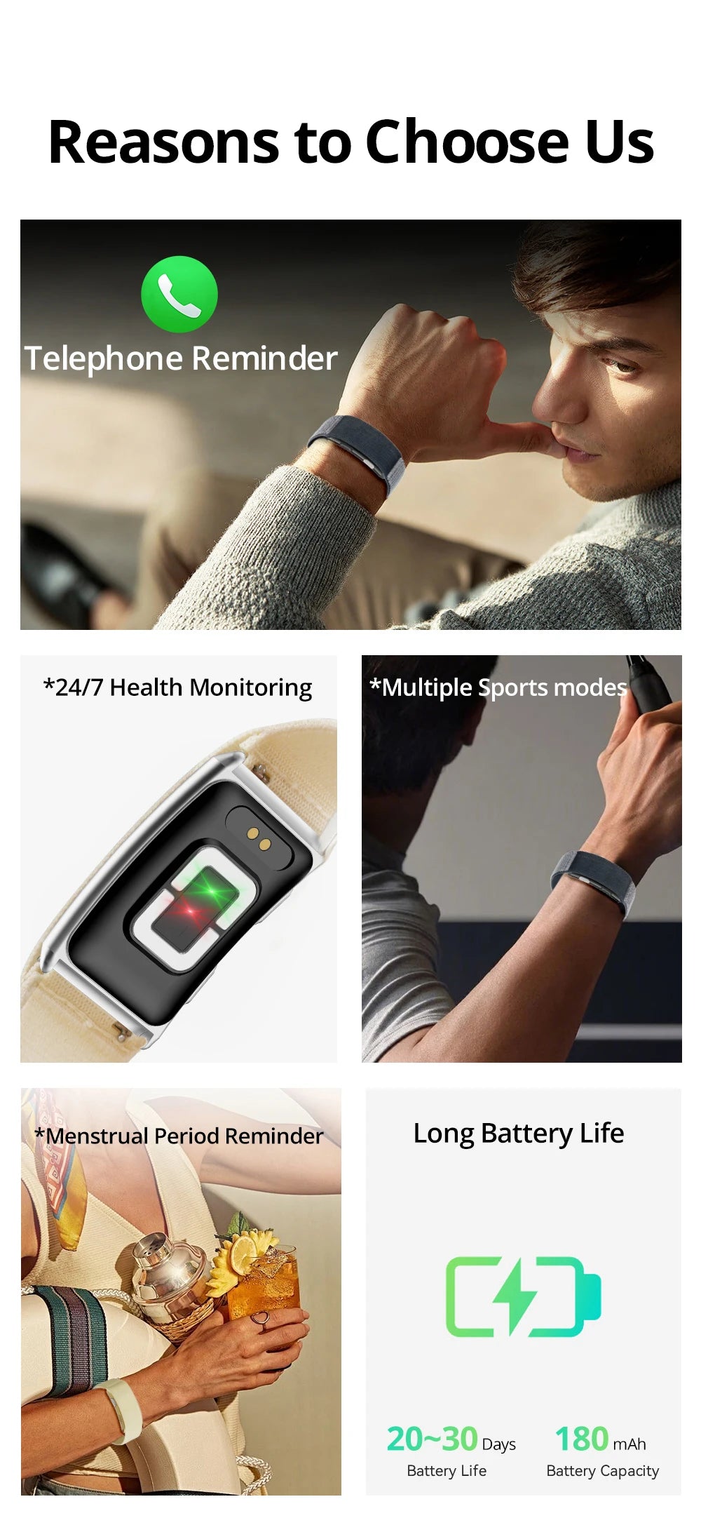 Screenless ECG HRV Smart Bracelet Heart Rate Blood Pressure Monitor Health Waterproof Multiple Sports Fitness Smart Bands Men