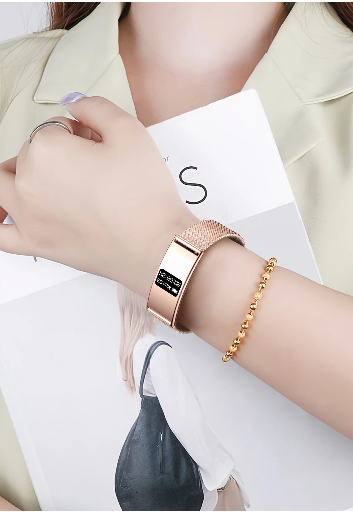 LIGE New 2.8mm Ultra-thin Smart Wristbands Heart Rate Health Monitoring Smart Bracelet Waterproof Sports Electronic Smart Watch
