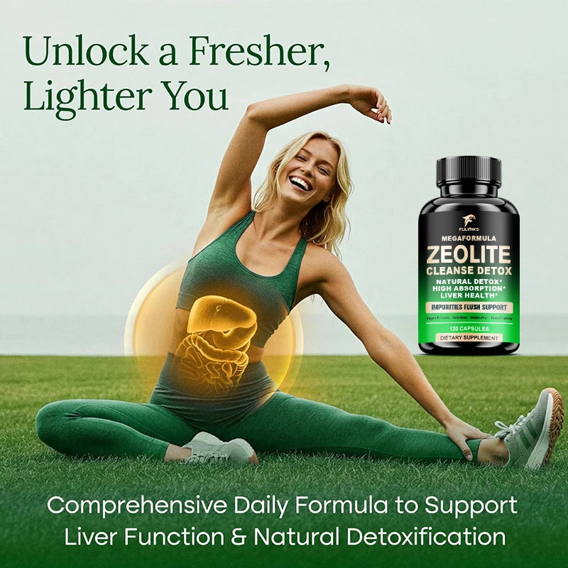 Natural Zeolite Cleanse Detox Capsules, for Energy & Clarity, Removes Toxins, Reduces Brain Fog & Supports Overall Wellness