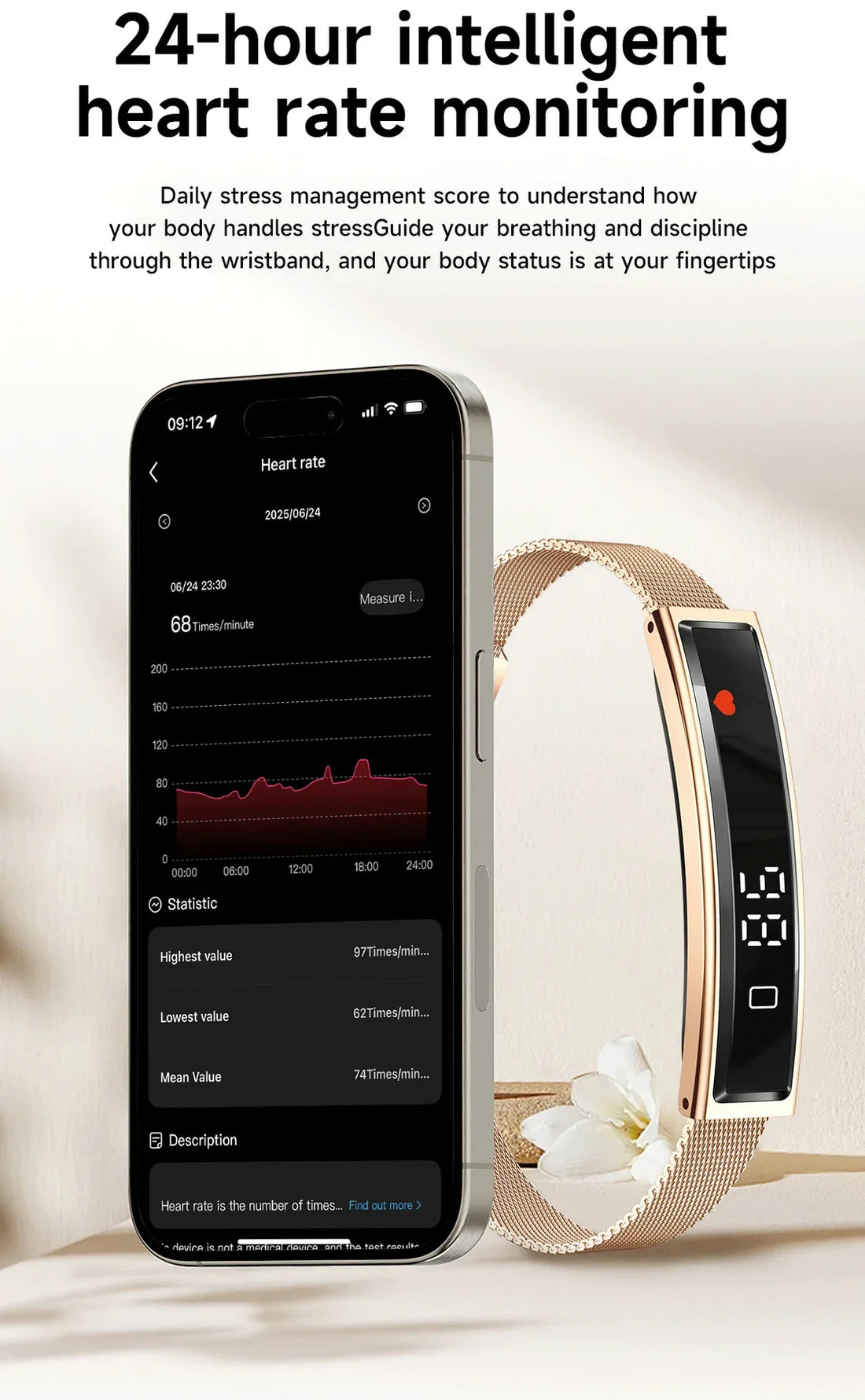 Women Smart Bracelet With Heart Rate Monitor Activity Fitness Tracker Sports Wristband Waterproof Smart Watch Men Smartband