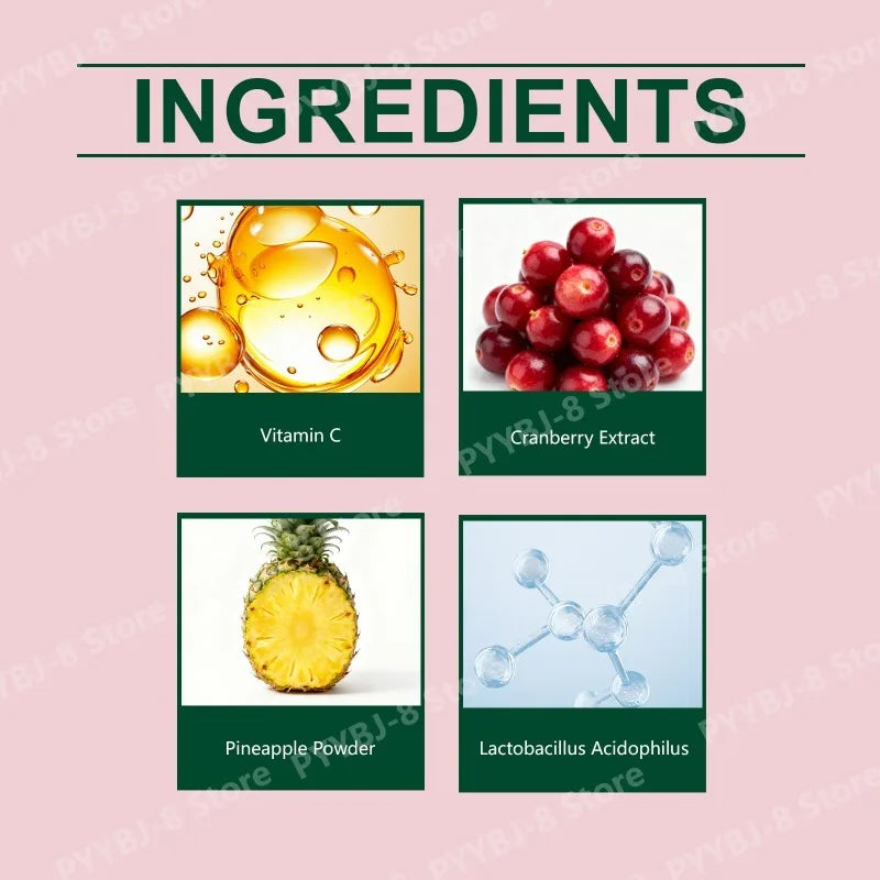 PH Wellness Gummie supplement with VitaminC,Cranberry and Pineapple Support Woman PH Balance & Digestive System Health 60 Count