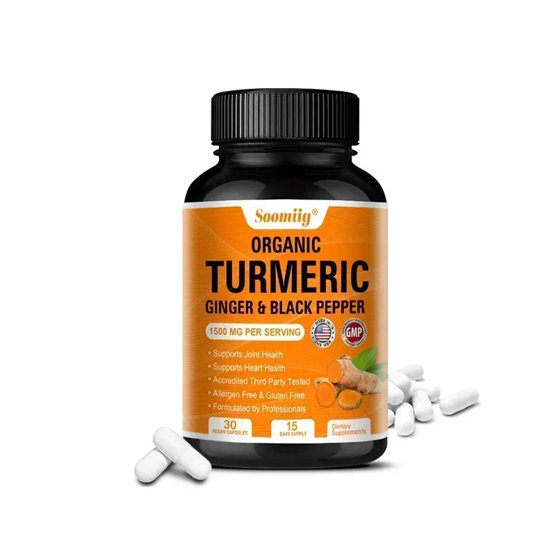 Turmeric Curcumin with Black Pepper Extract 1500mg, Joint & Immune Health Support - High Absorption Turmeric Supplement, NON-GMO