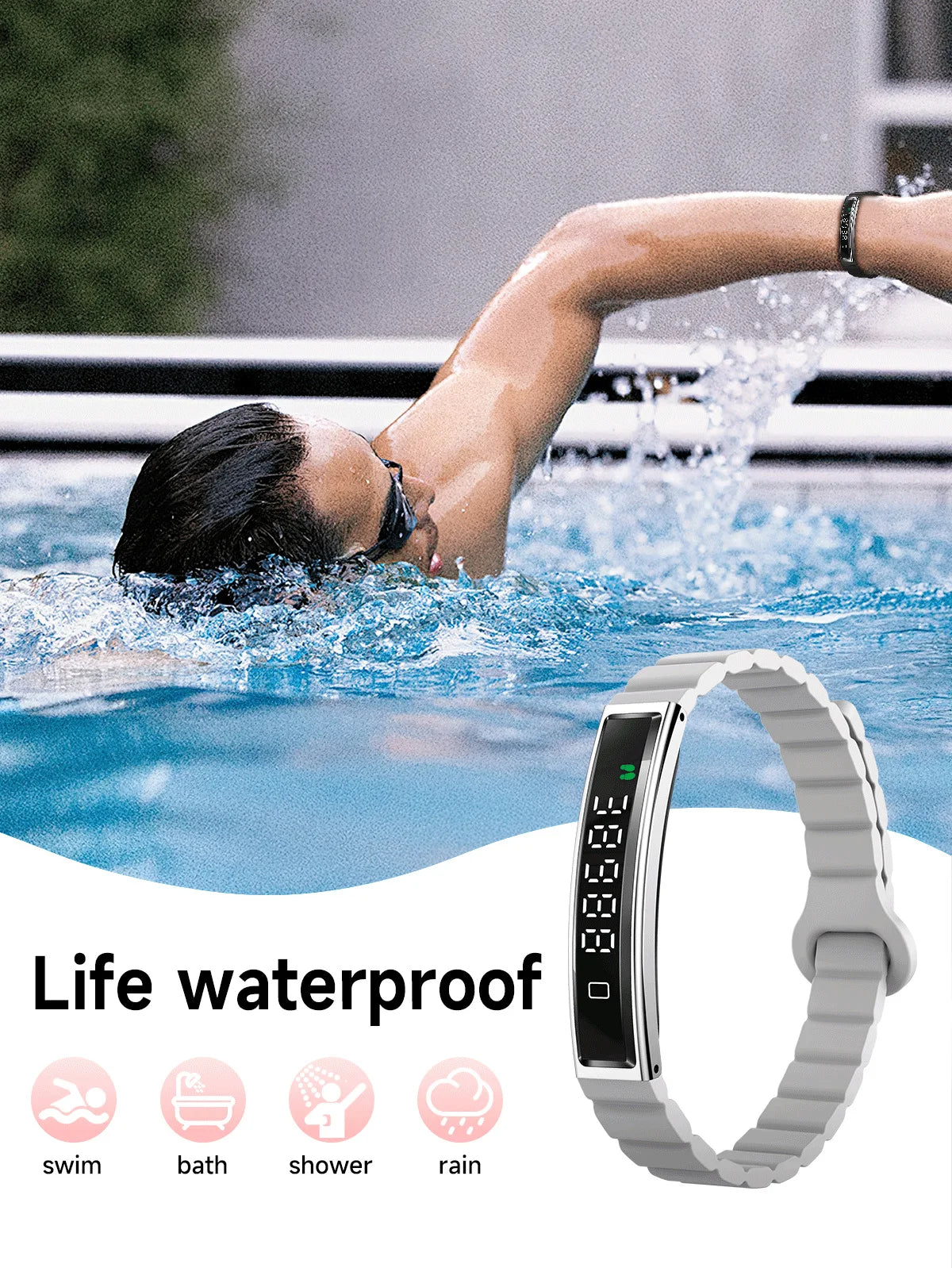 Women Smart Bracelet With Heart Rate Monitor Activity Fitness Tracker Sports Wristband Waterproof Smart Watch Men Smartband