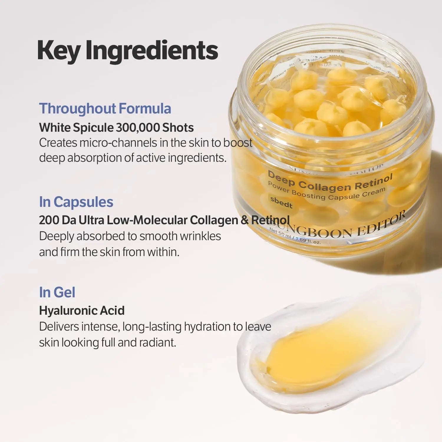 Korean Deep Collagen Skin Care Set - Silk Peptide Ampoule,Power Boosting Cream In Serum Retinol Capsule Brightening Moisturizing