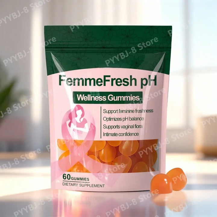 PH Wellness Gummie supplement with VitaminC,Cranberry and Pineapple Support Woman PH Balance & Digestive System Health 60 Count