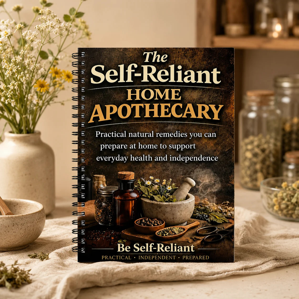 Self-Reliant Home Apothecary, Herbal Remedies Journal, DIY Natural Wellness Planner, Home Health & Prepared Living Guide