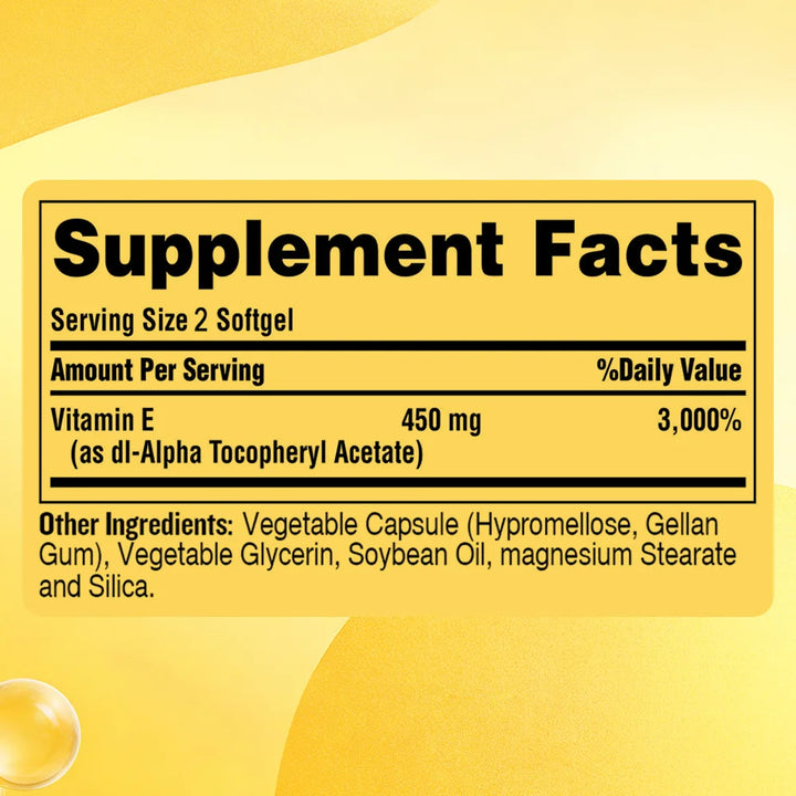 Vitamin E 1000 IU Anti-Aging Skin Supplement - Repair Skin Enhance Immunity, Antioxidant Improve Skin Quality