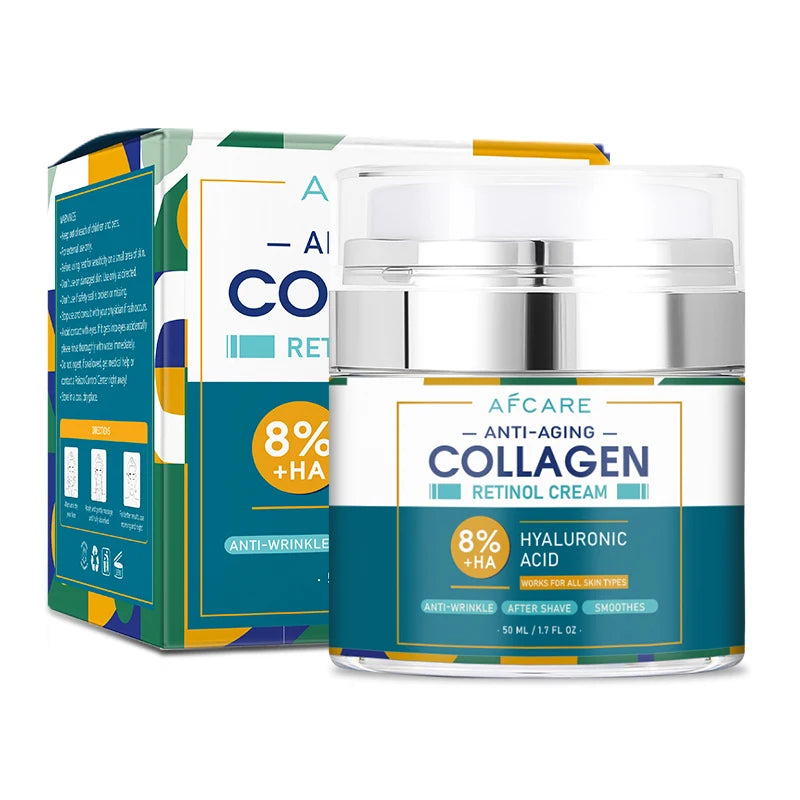 50ML Retinol Collagen Moisturizer Cream Anti Aging Face Cream Wrinkle Remover Hyaluronic Acid Creams Brighten Smoothing SkinCare