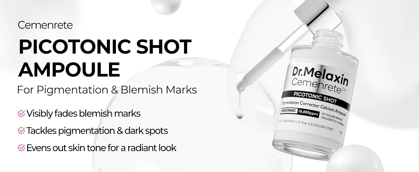 Cemenrete Picotonic Shot Calcium Serum for Firming Density collagen serum Even Skin Tone & Skin Clarity Anti-aging Dark spot