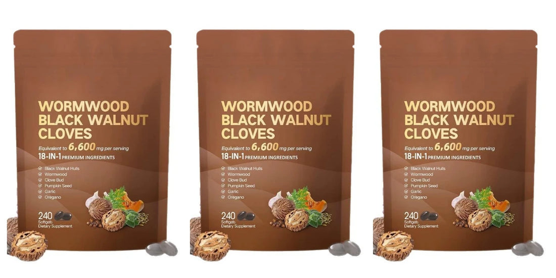 Wormwood Black Walnut Clove Capsules Cleanse Detox Care Support with 6600mg 18 in 1 Herbal Blend with Pumpkin Seed 240 Count