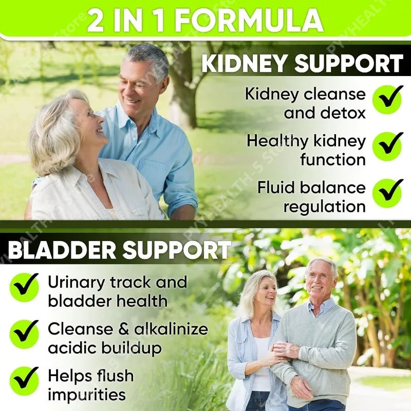 Kidney Cleanse Detox Capsules Bladder Urinary Support with Chanca Piedra, Cranberry, Juniper Berries Vegetable Capsule 60 Counts