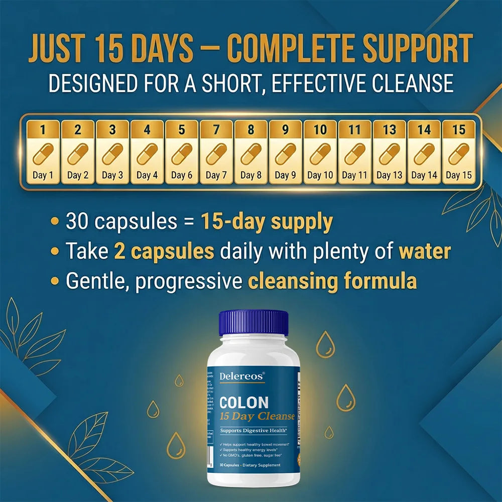 15 Day Cleanse and Detox Capsules - Supports Gut Health, Improves Digestion, Metabolism and Promotes Weight Management