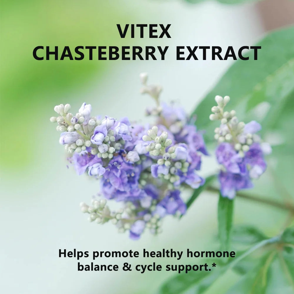 Vitex Berry Extract Capsules, Herbal Nutritional Supplement for Women Menopause, Supports Sleep, Gentle Physical & Emotional