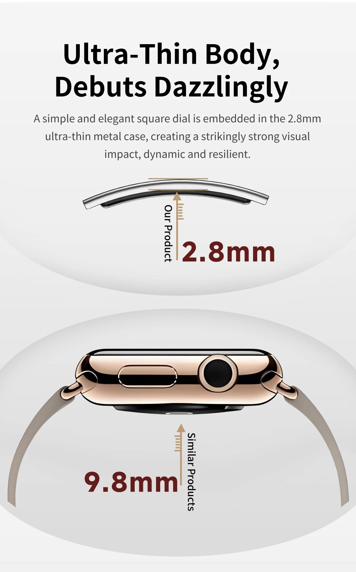 LIGE New 2.8mm Ultra-thin Smart Wristbands Heart Rate Health Monitoring Smart Bracelet Waterproof Sports Electronic Smart Watch
