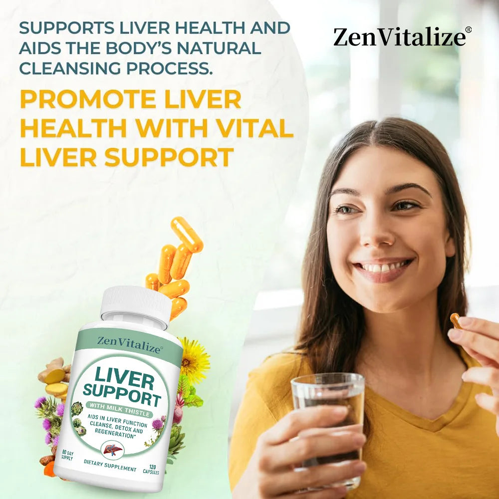 Liver Detox & Cleanse - Supports Healthy Liver Detoxification, Antioxidants, Improves Indigestion, with Milk Thistle, Dandelion