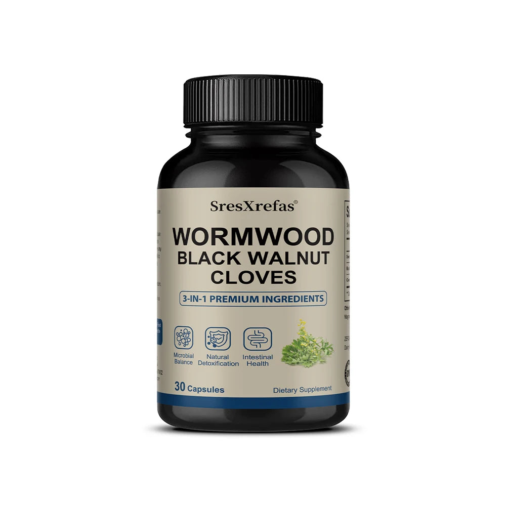 Wormwood Black Walnut Clove Cleanse Extract - 3-in-1 Complex, Herbal Supplement for Gut Cleanse Detox and Digestive Well-Being