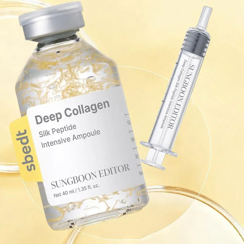 Korean Deep Collagen Skin Care Set - Silk Peptide Ampoule,Power Boosting Cream In Serum Retinol Capsule Brightening Moisturizing