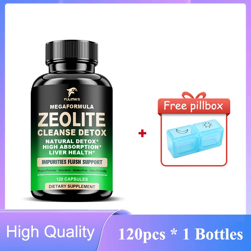 Natural Zeolite Cleanse Detox Capsules, for Energy & Clarity, Removes Toxins, Reduces Brain Fog & Supports Overall Wellness