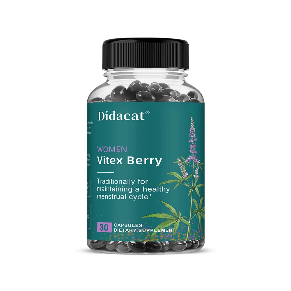 Vitex Berry Extract Capsules, Herbal Nutritional Supplement for Women Menopause, Supports Sleep, Gentle Physical & Emotional