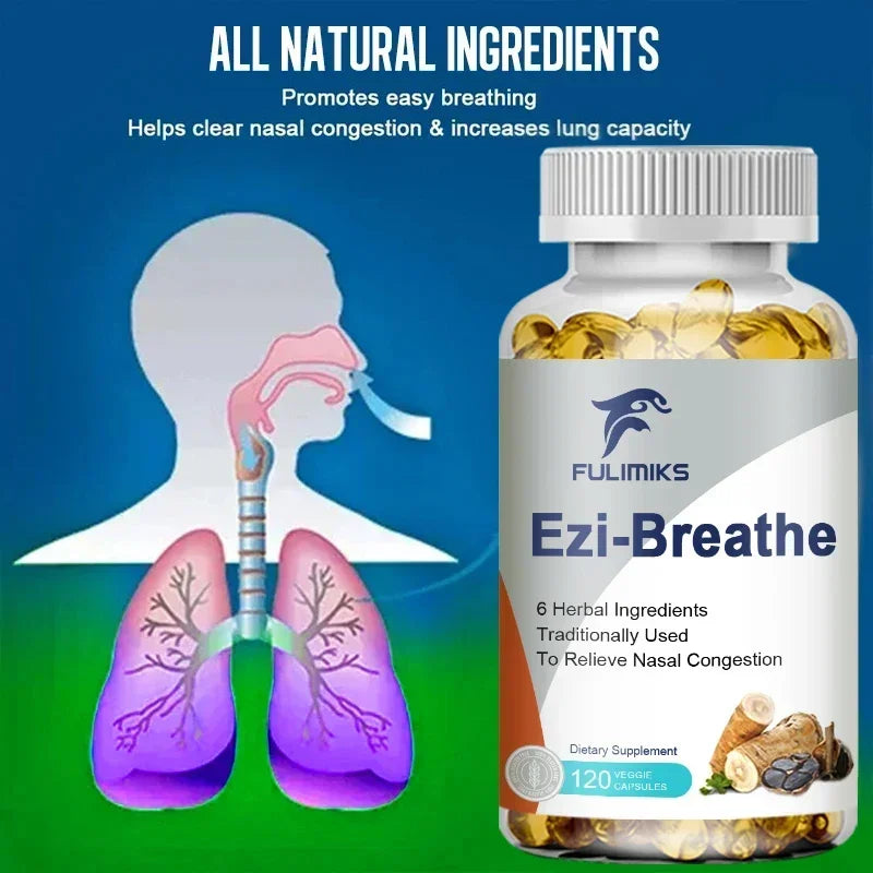 FULIMIKS Respiratory & Nasal Health Capsules, 6 Herbal, Relieves Stuffy Nose, Congestion, Rhinitis & Supports Breathing Comfort