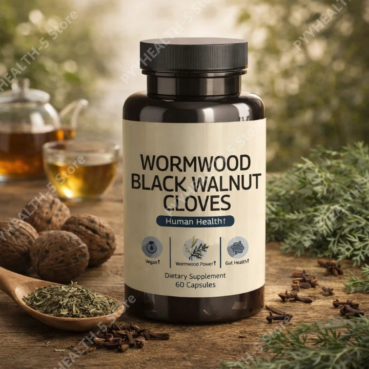 Wormwood Black Walnut Clove Capsules-Supports Digestive Health with Herbal Blend 60 Capsules-Vegan Non-GMO Gut Health Supplement