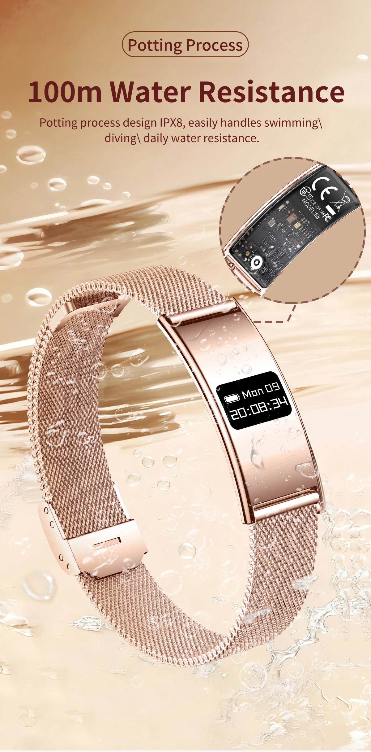 LIGE New 2.8mm Ultra-thin Smart Wristbands Heart Rate Health Monitoring Smart Bracelet Waterproof Sports Electronic Smart Watch