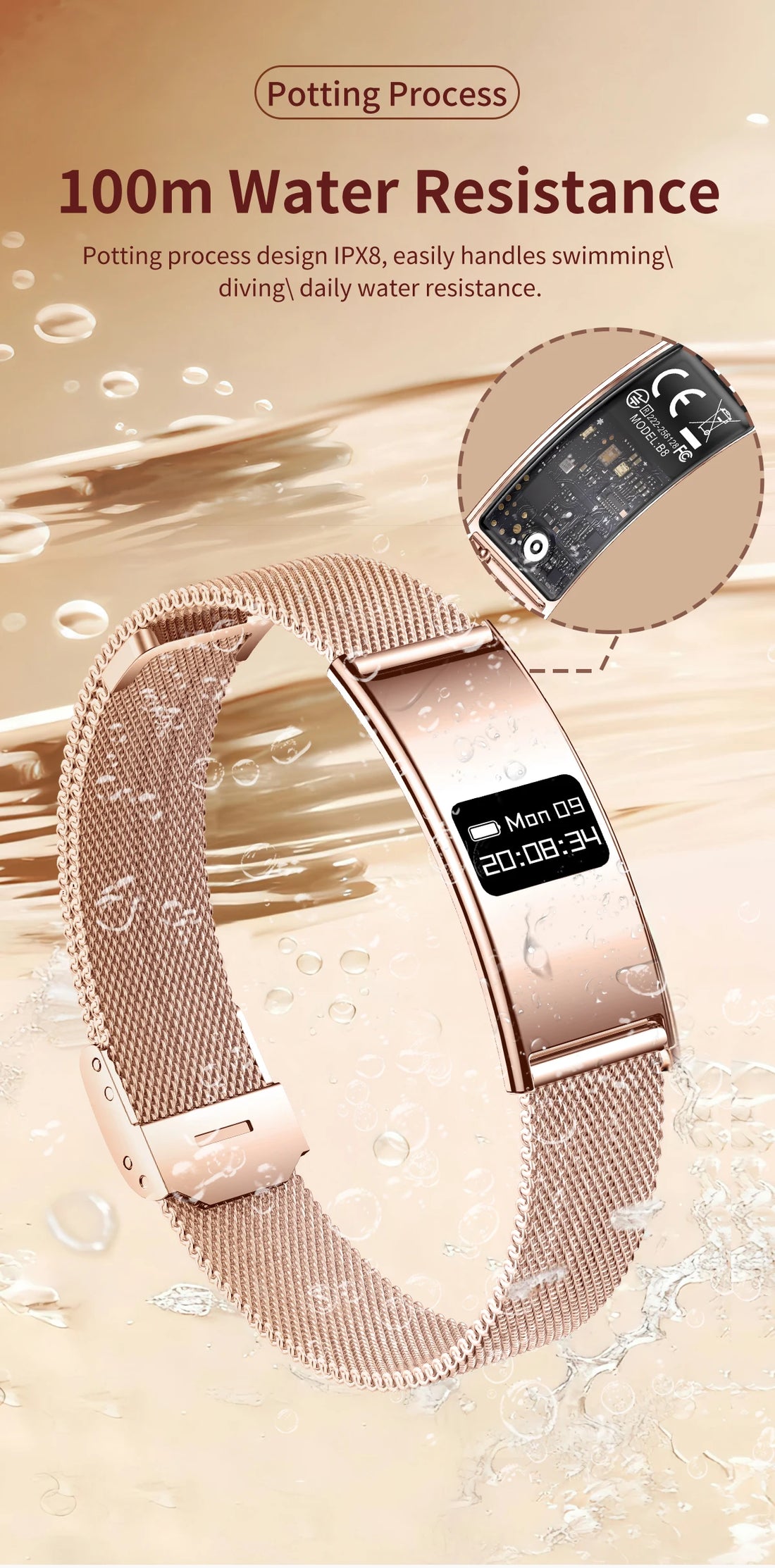 LIGE New 2.8mm Ultra-thin Smart Wristbands Heart Rate Health Monitoring Smart Bracelet Waterproof Sports Electronic Smart Watch