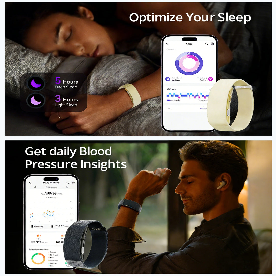 Screenless ECG HRV Smart Bracelet Heart Rate Blood Pressure Monitor Health Waterproof Multiple Sports Fitness Smart Bands Men
