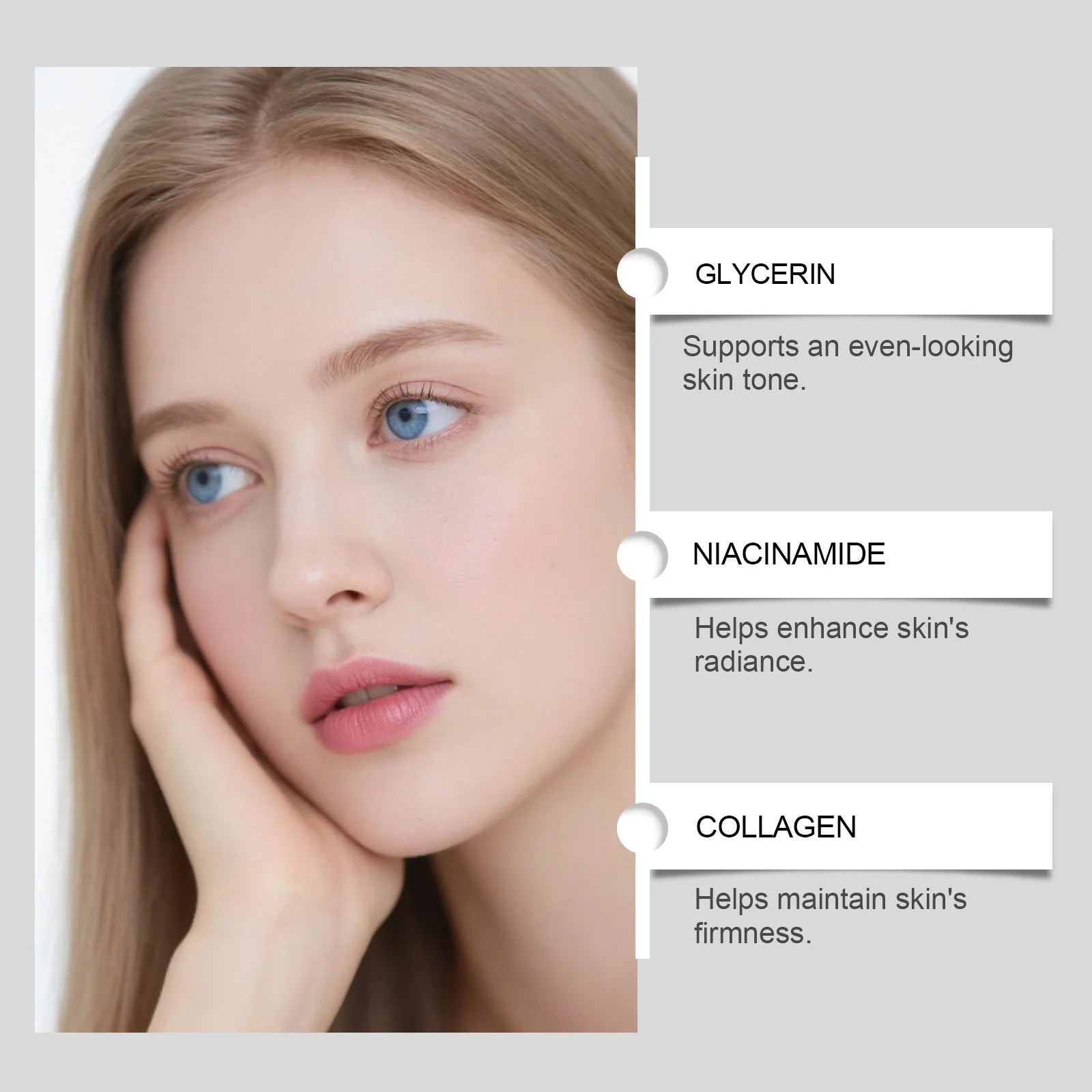 Nicotinamide Brightening Face Essence Deep Moisturize Reduce Wrinkles Brighten Dullness Fade Dark Pigment Collagen Facial Serum