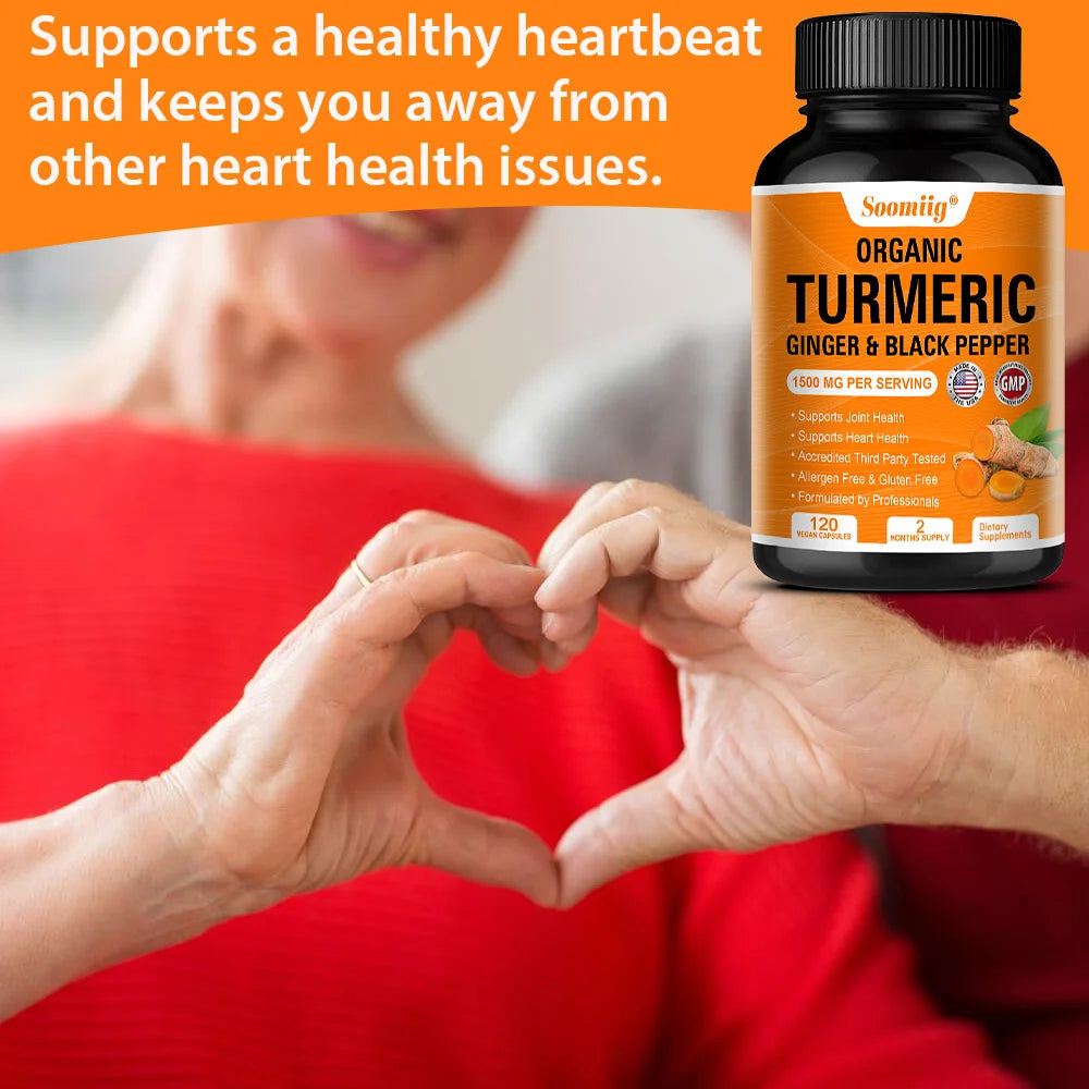 Turmeric Curcumin with Black Pepper Extract 1500mg, Joint & Immune Health Support - High Absorption Turmeric Supplement, NON-GMO