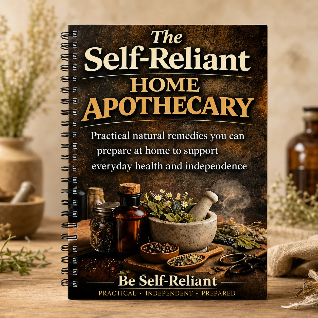 Self-Reliant Home Apothecary, Herbal Remedies Journal, DIY Natural Wellness Planner, Home Health & Prepared Living Guide