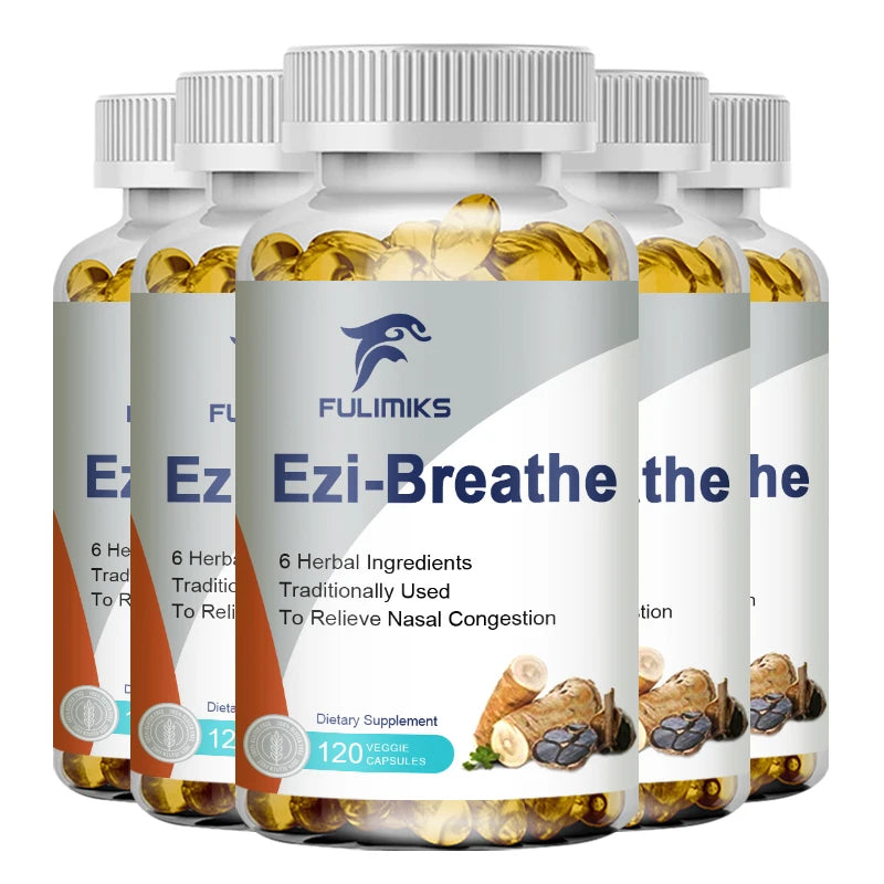 FULIMIKS Respiratory & Nasal Health Capsules, 6 Herbal, Relieves Stuffy Nose, Congestion, Rhinitis & Supports Breathing Comfort