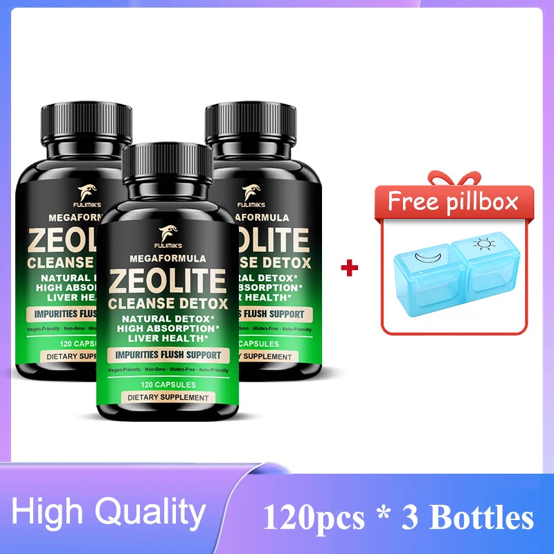 Natural Zeolite Cleanse Detox Capsules, for Energy & Clarity, Removes Toxins, Reduces Brain Fog & Supports Overall Wellness