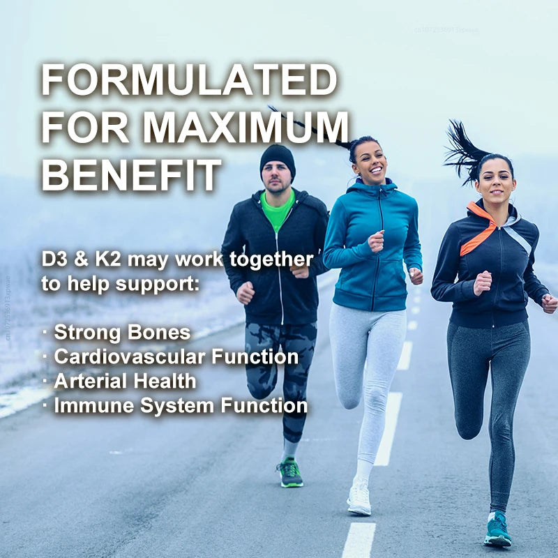 Alxfresh Vitamin D3+K2 Capsules for Immune, Joints, Muscles and Bones Support with Variety of Vitamins and Minerals Supplement